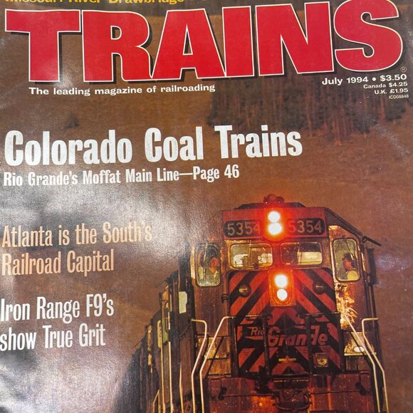 Trains Magazine of Railroading  u July 1994 Vol 54  No 7 Colorado Coal Trains - Picture 3 of 10